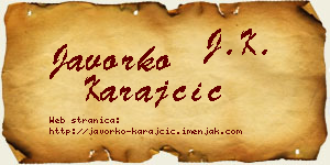 Javorko Karajčić vizit kartica